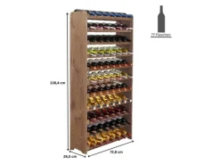 Best PROREGAL Weinregal Pinotwine C HxBxT 138,4 x 72,8 x 26,5 cm 77 Flaschen Massives Kiefernholz Geölt Braun