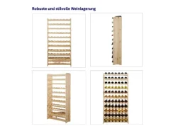 Best PROREGAL Weinregal Pinotwine C HxBxT 138,4 x 72,8 x 26,5 cm 77 Flaschen Massives Kiefernholz Geölt Braun