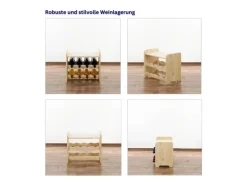 PROREGAL Weinregal Pinotwine C HxBxT 36 x 44 x 26,5 cm 8 Flaschen Massives Kiefernholz Natur Unbehandelt
