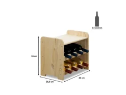 PROREGAL Weinregal Pinotwine C HxBxT 36 x 44 x 26,5 cm 8 Flaschen Massives Kiefernholz Natur Unbehandelt