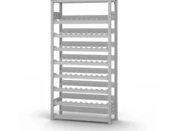 Best PROREGAL Weinregal Stecksystem T-Profil Grundregal HxBxT 200 x 100 x 30 cm Fachlast 35 kg 8 Ebenene Für 152 Flaschen Lichtgrau