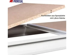 Sale PROREGAL Weitspannregal Maximus Pro Grundregal HxBxT 250 x 260 x 50 cm 2 Ebenen Spanplatten Fachboden Fachlast 490 kg Lichtblau & Lichtgrau