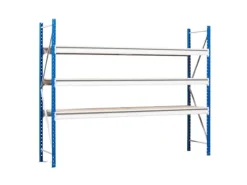 Best PROREGAL Weitspannregal Maximus Pro Grundregal HxBxT 400 x 250 x 120 cm 4 Ebenen Spanplatten Fachboden Fachlast 530 kg Lichtblau & Lichtgrau