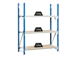 Discount PROREGAL Weitspannregal Maximus Grundregal HxBxT 200 x 200 x 40 cm 7 Ebenen Spanplatten Fachboden Fachlast 400 kg Lichtblau & Lichtgrau