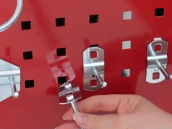 PROREGAL Werkzeugwagen HxBxT 73x90x35cm Rollwagen Werkstattwagen Rollen Handgriff 3 Ladeflächen Lochraster Stahl