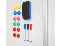 PROREGAL Whiteboard HxBxT 167x186x57 cm Mobil Rollbar Inkl. Zubehör Mit Ausziehbarer Tafel Magnettafel Memoboard Pinnwand