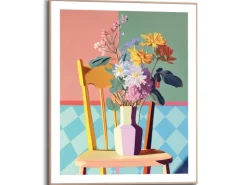 Reinders Gerahmtes Bild Floral Chair für Wohnzimmer 50 cm x 40 cm Mehrfarbig