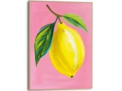 Hot Reinders Gerahmtes Bild Juicy Lemon für Küche 40 cm x 30 cm Gelb