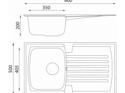 New Respekta Einbauspüle Mineralite Boston 86 cm x 50 cm Weiß