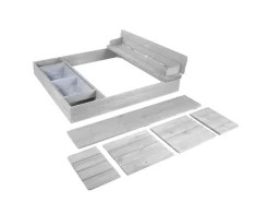 roba Sandkasten aus Holz mit Aufklappbarer Sitzbank + Spielwannen