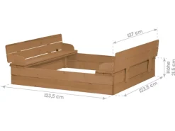 roba Sandkasten in aus Holz mit Sitzbank Klappbar