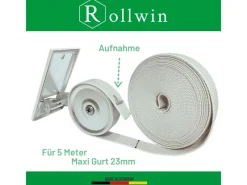 Rollwin Rolladen Gurtwickler Unterputz 105mm Lochabstand Mit 7m Gurt 23mm Rolladengurt Weiß Rollo Wickler Mit Abdeckblende Rollladen Aufwickler