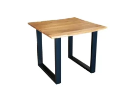 Online SAM Esstisch Baumkante Massiv Akazie Natur 90 x 90 Schwarz QUINN