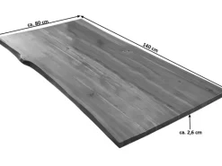 Best SAM Tischplatte Baumkante Akazie Cognac 140 x 80 cm Esra
