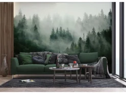 Sanders & Sanders Fototapete Berglandschaft Mit Bäumen Grün 3,75 x 2,7 m 601167