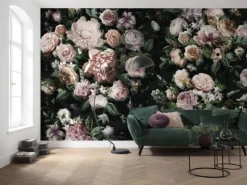Best Sanders & Sanders Fototapete Blumen Multicolor Auf Schwarz 800 x 250 cm 611946