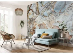 Sanders & Sanders Fototapete Marmor Beige und Blau 400 x 250 cm 612359