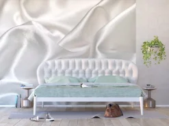 Hot Sanders & Sanders Fototapete Seide In 3D-Optik Weiß 360 x 270 cm 600474