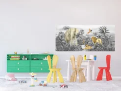 Online Sanders & Sanders Poster Dschungeltiere Grau 0,75 x 1,7 m 601265