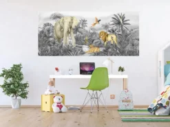 Online Sanders & Sanders Poster Dschungeltiere Grau 0,75 x 1,7 m 601265