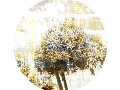 Sanders & Sanders Selbstklebende Runde Tapete Tulpe Grau und Gelb Ø 140 cm 601127