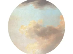 Sanders & Sanders Selbstklebende Runde Tapete Clous Blau und Beige Ø 125 cm 611729