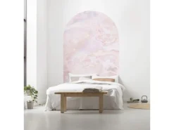 Sanders & Sanders Selbstklebende Runde Tapete Marmor Rosa 127 x 200 cm 611745