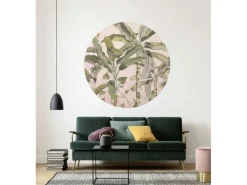 Sale Sanders & Sanders Selbstklebende Runde Tapete Botanisch Rosa und Grün Ø 125 cm 611769