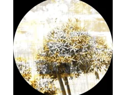 Outlet Sanders & Sanders Selbstklebende Runde Tapete Blumen Gelb und Grau Ø 70 cm 601090