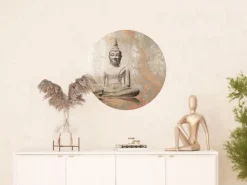 Sanders & Sanders Selbstklebende Runde Tapete Budha Beige Ø 70 cm 601089