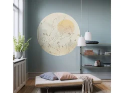 Sanders & Sanders Selbstklebende Runde Tapete Landschaft Sandbeige Ø 125 cm 612354