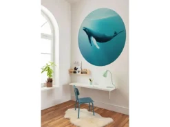 Discount Sanders & Sanders Selbstklebende Runde Tapete Wal Türkis Ø 125 cm 611797