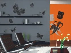 Sanders & Sanders Wandtattoo Schmetterlinge Schwarz 65 x 85 cm 600260