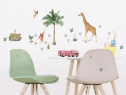 Hot Sanders & Sanders Wandtattoo Dschungeltiere Dschungelgrün 30 x 30 cm 601332