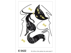 Hot Sanders & Sanders Wandtattoo Katze Schwarz 65 x 85 cm 600247