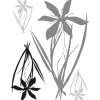 Sanders & Sanders Wandtattoo Blumen Grau und Schwarz 65 x 85 cm 600253