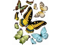 Clearance Sanders & Sanders Wandtattoo Schmetterlinge Gelb Grün und Blau 65 x 85 cm 600284