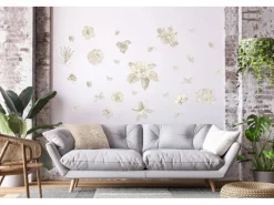 Sale Sanders & Sanders Wandtattoo Blumen Grau 85 x 65 cm 601351