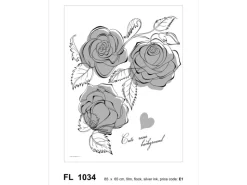 Sanders & Sanders Wandtattoo Blumen Grau und Weiß 65 x 85 cm 600299