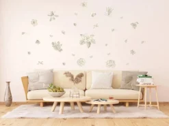 Sanders & Sanders Wandtattoo Blumen Grau 65 x 42.5 cm 601340