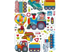 Sale Sanders & Sanders Wandtattoo Bauernhof Blau Grün und Gelb 65 x 85 cm 600244