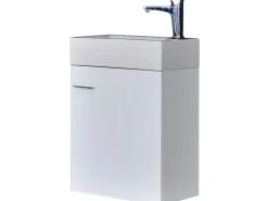 Sanicomfort Einzelwaschtisch 45 cm Weiß Hochglanz Ohne Softclose