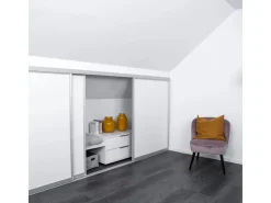 Skyscope Schiebetür-Bau-Set Kniestock Profil Silber Dekor 1022 x 1400 mm