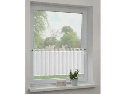 Online Sehlbach Bistrogardine mit Stangendurchzug Border Top 135 cm x 45 cm Weiß