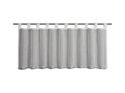 Sehlbach Bistrogardine mit Schlaufen Shiny Border 135 cm x 45 cm Weiß