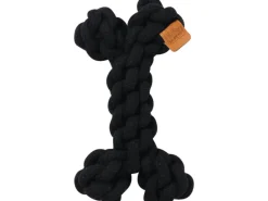 Seil-Hundespielzeug Knochenform Schwarz 19 cm x 12 cm x 5 cm