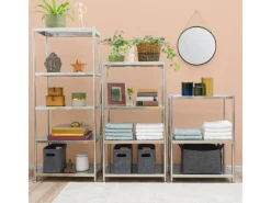 shelfr Edelstahl Schwerlastregal bis 60 kg auf 3 Ebenen 61 x 36 x 82 cm