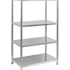 shelfr Edelstahl Schwerlastregal bis 150 kg auf 4 Ebenen 74 x 41 x 109 cm