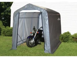 Best Shelter Logic ShelterLogic Foliengerätehaus 5,4 m² Grau 180 cm x 300 cm