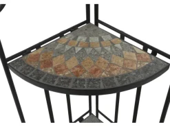 Siena Garden Eckregal Prato Eisen 63 cm x 29 cm x 142 cm Schwarz Mosaik